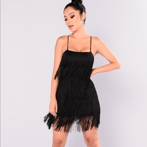 Fashion Nova Black Fringe Dress
